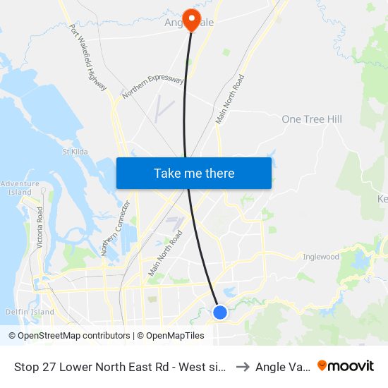 Stop 27 Lower North East Rd - West side to Angle Vale map