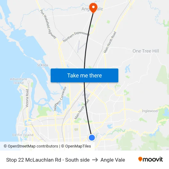 Stop 22 McLauchlan Rd - South side to Angle Vale map