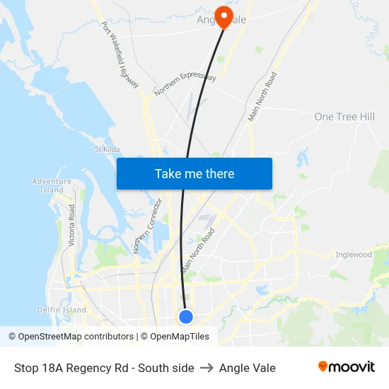 Stop 18A Regency Rd - South side to Angle Vale map