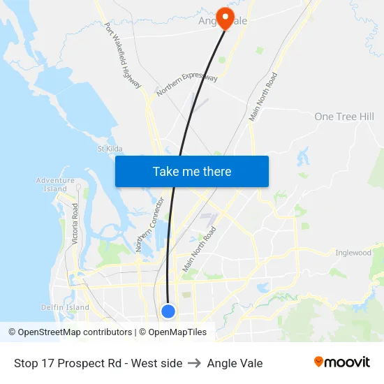 Stop 17 Prospect Rd - West side to Angle Vale map