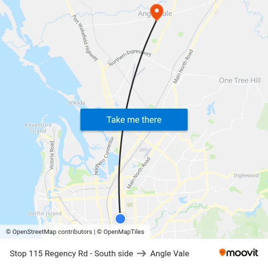 Stop 115 Regency Rd - South side to Angle Vale map