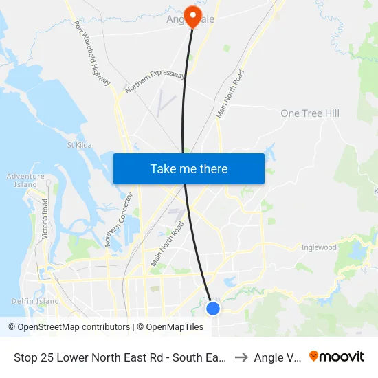 Stop 25 Lower North East Rd - South East side to Angle Vale map