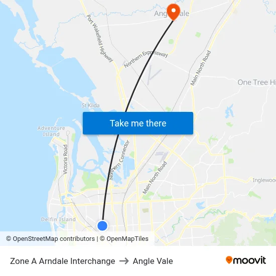 Zone A Arndale Interchange to Angle Vale map