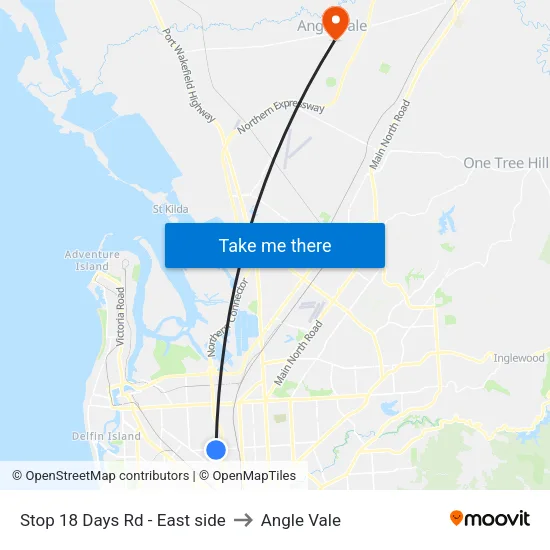 Stop 18 Days Rd - East side to Angle Vale map