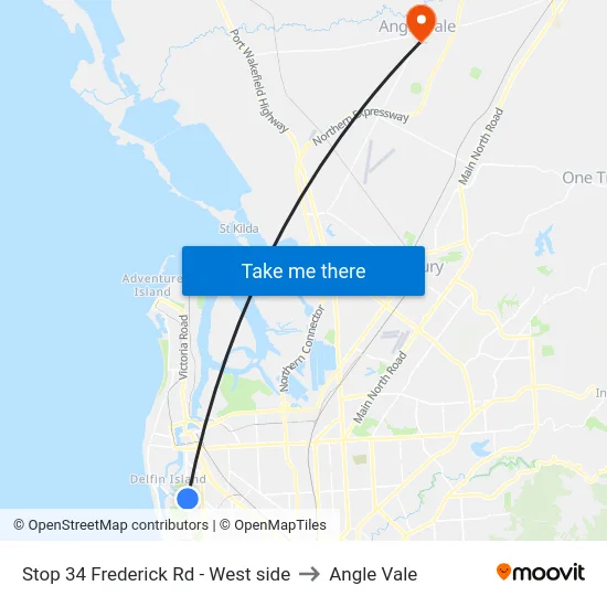 Stop 34 Frederick Rd - West side to Angle Vale map