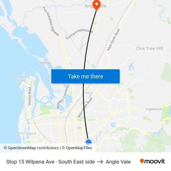 Stop 15 Wilpena Ave - South East side to Angle Vale map