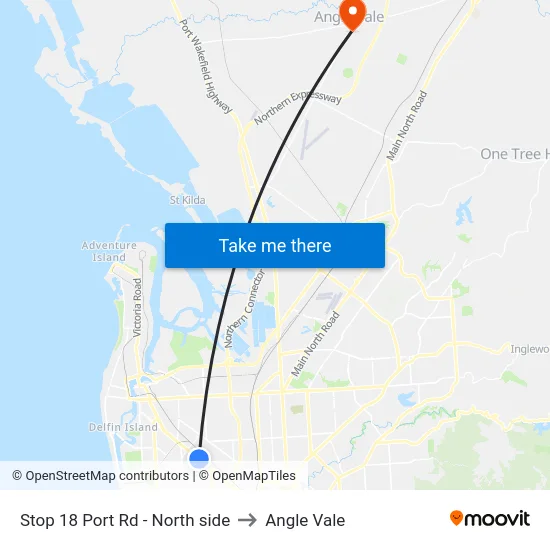 Stop 18 Port Rd - North side to Angle Vale map