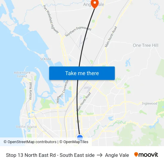 Stop 13 North East Rd - South East side to Angle Vale map
