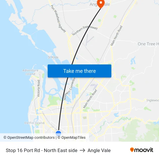 Stop 16 Port Rd - North East side to Angle Vale map