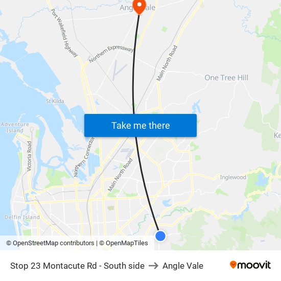 Stop 23 Montacute Rd - South side to Angle Vale map