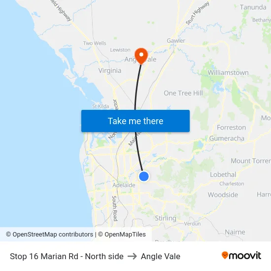 Stop 16 Marian Rd - North side to Angle Vale map