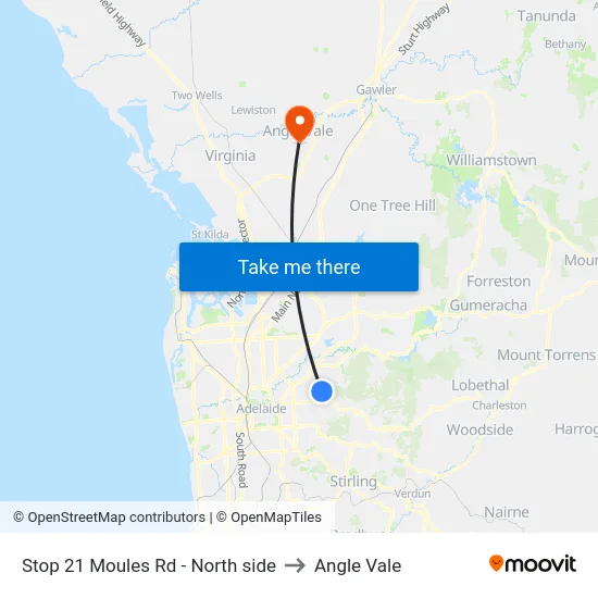 Stop 21 Moules Rd - North side to Angle Vale map