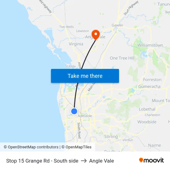 Stop 15 Grange Rd - South side to Angle Vale map
