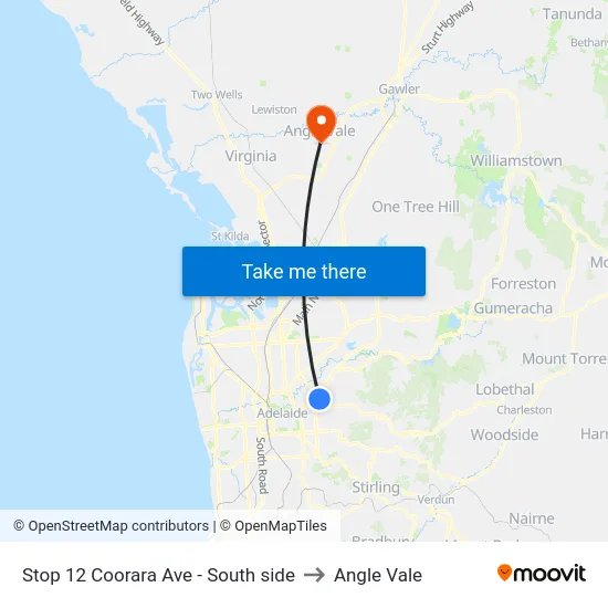 Stop 12 Coorara Ave - South side to Angle Vale map