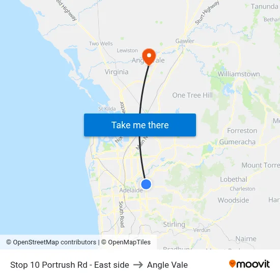 Stop 10 Portrush Rd - East side to Angle Vale map