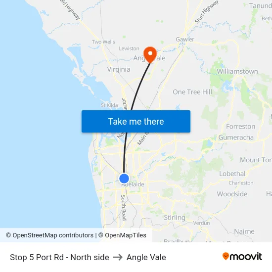 Stop 5 Port Rd - North side to Angle Vale map