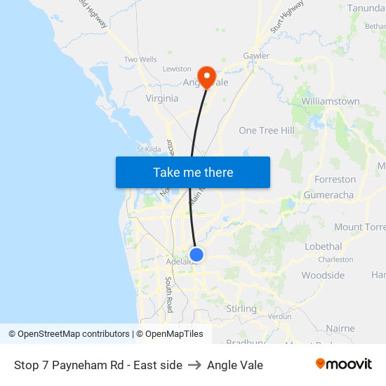 Stop 7 Payneham Rd - East side to Angle Vale map