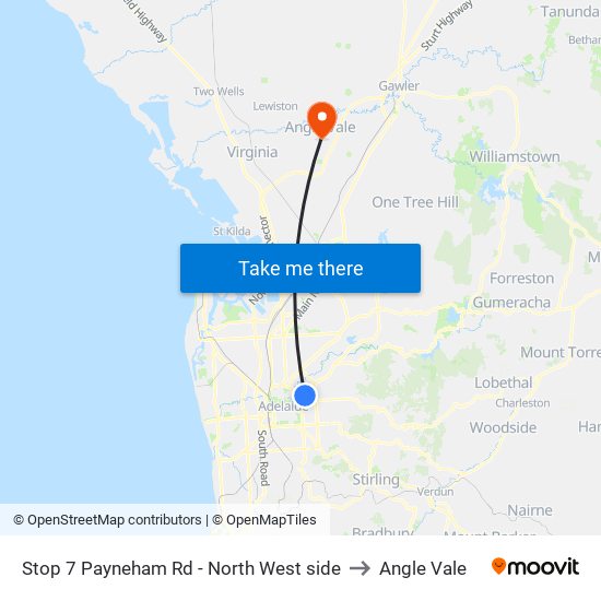 Stop 7 Payneham Rd - North West side to Angle Vale map