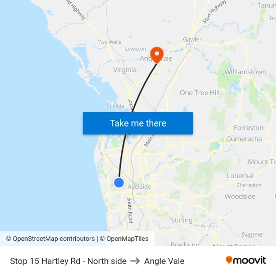 Stop 15 Hartley Rd - North side to Angle Vale map