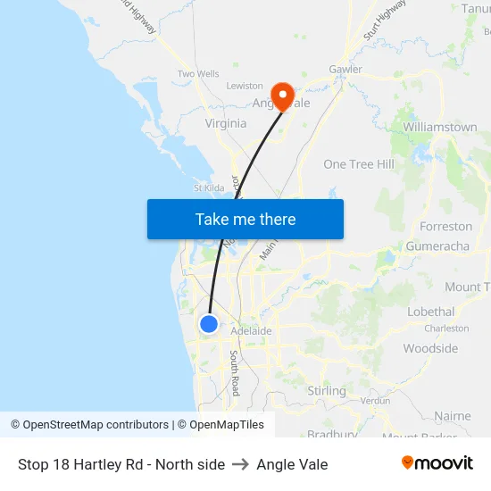 Stop 18 Hartley Rd - North side to Angle Vale map