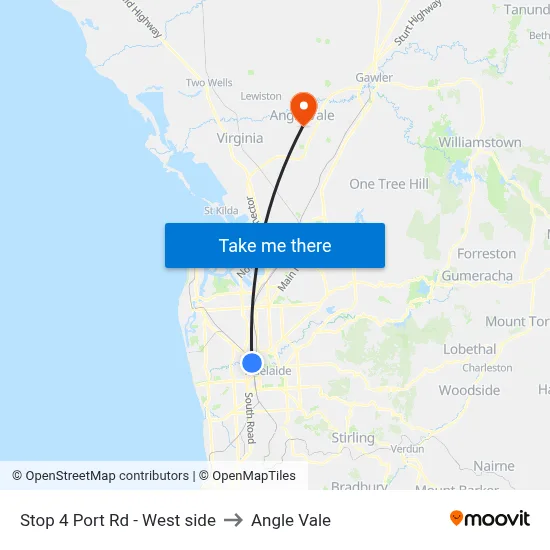 Stop 4 Port Rd - West side to Angle Vale map