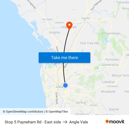 Stop 5 Payneham Rd - East side to Angle Vale map