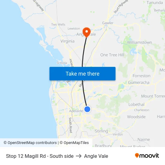 Stop 12 Magill Rd - South side to Angle Vale map