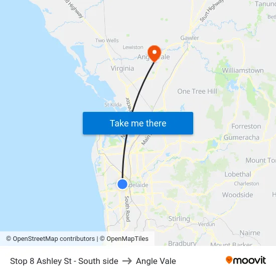 Stop 8 Ashley St - South side to Angle Vale map