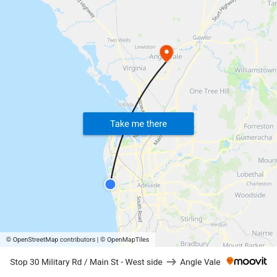 Stop 30 Military Rd / Main St - West side to Angle Vale map