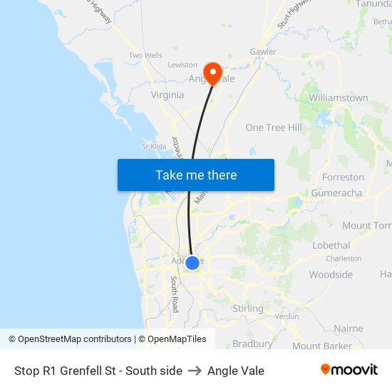 Stop R1 Grenfell St - South side to Angle Vale map