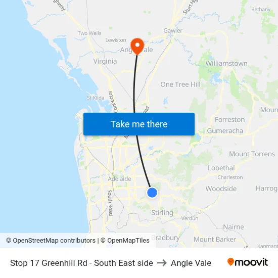 Stop 17 Greenhill Rd - South East side to Angle Vale map