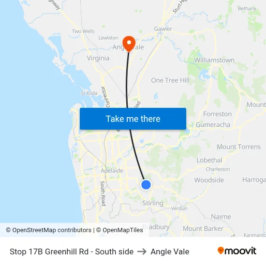 Stop 17B Greenhill Rd - South side to Angle Vale map