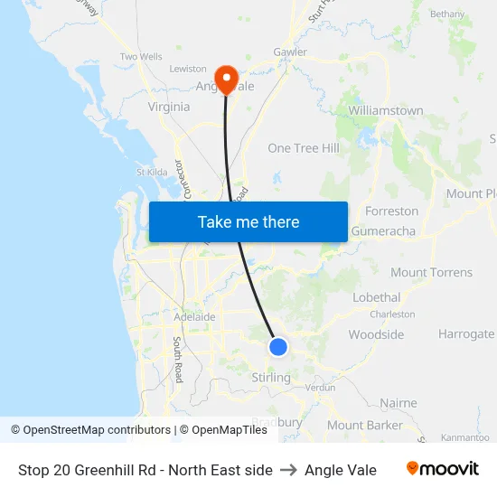 Stop 20 Greenhill Rd - North East side to Angle Vale map