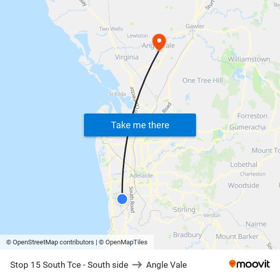 Stop 15 South Tce - South side to Angle Vale map