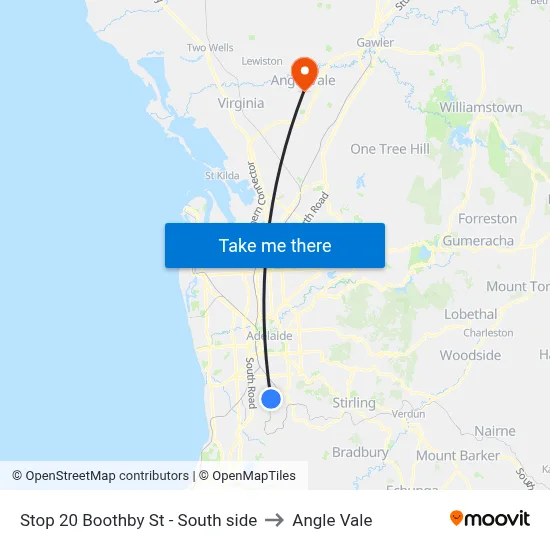 Stop 20 Boothby St - South side to Angle Vale map