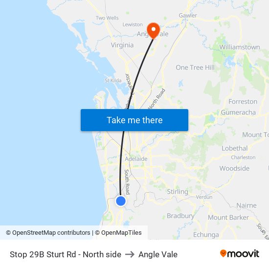 Stop 29B Sturt Rd - North side to Angle Vale map