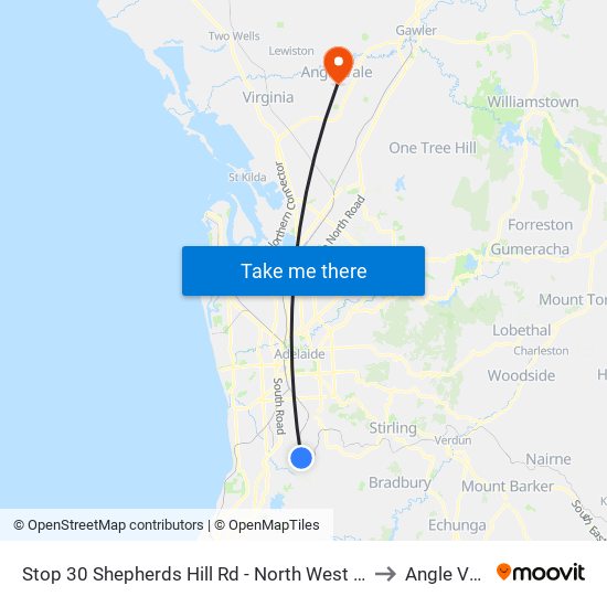 Stop 30 Shepherds Hill Rd - North West side to Angle Vale map