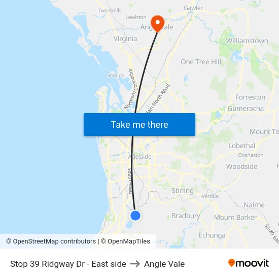 Stop 39 Ridgway Dr - East side to Angle Vale map