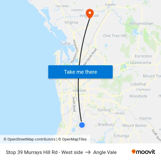 Stop 39 Murrays Hill Rd - West side to Angle Vale map
