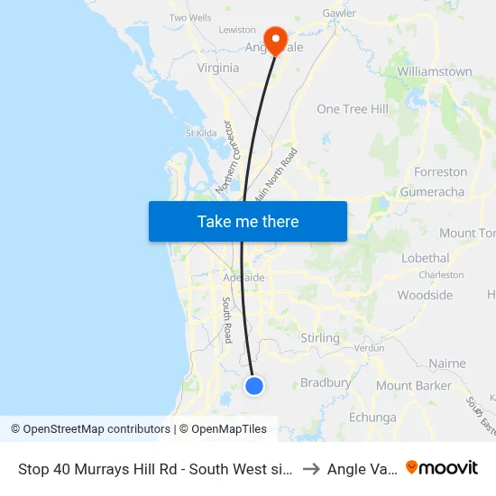 Stop 40 Murrays Hill Rd - South West side to Angle Vale map