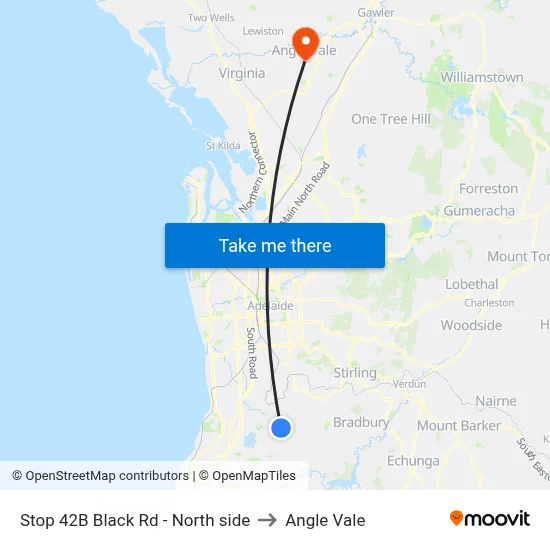Stop 42B Black Rd - North side to Angle Vale map