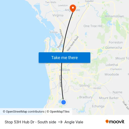 Stop 53H Hub Dr - South side to Angle Vale map