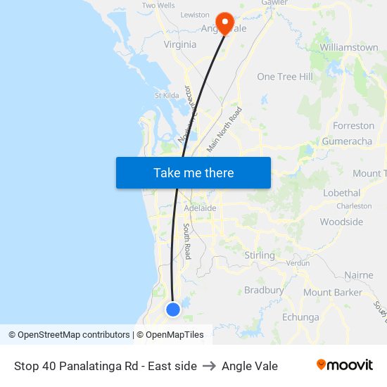 Stop 40 Panalatinga Rd - East side to Angle Vale map