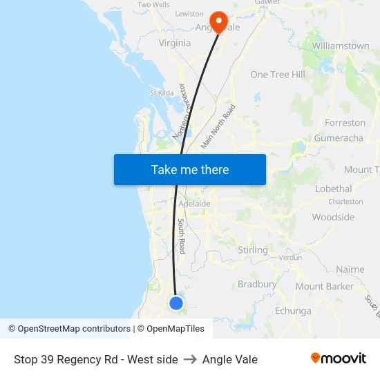 Stop 39 Regency Rd - West side to Angle Vale map