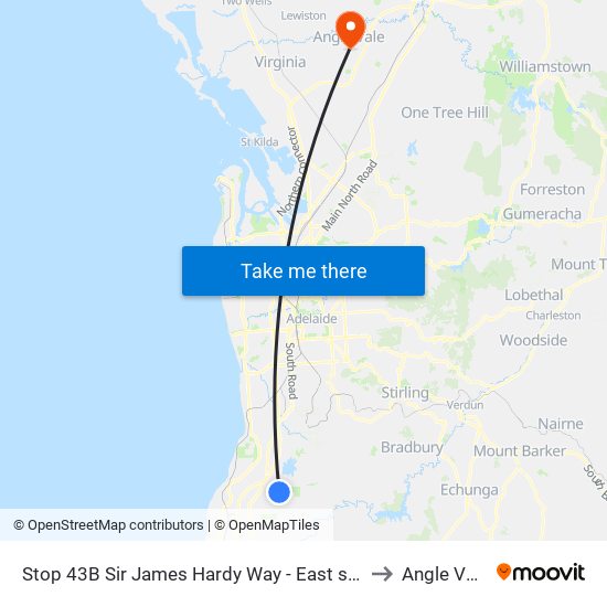 Stop 43B Sir James Hardy Way - East side to Angle Vale map