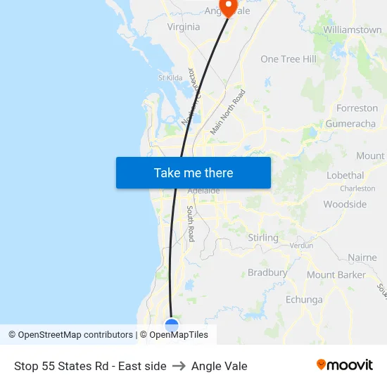 Stop 55 States Rd - East side to Angle Vale map