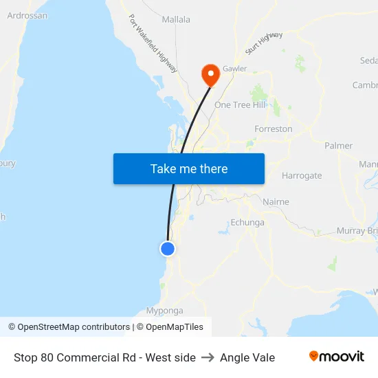 Stop 80 Commercial Rd - West side to Angle Vale map