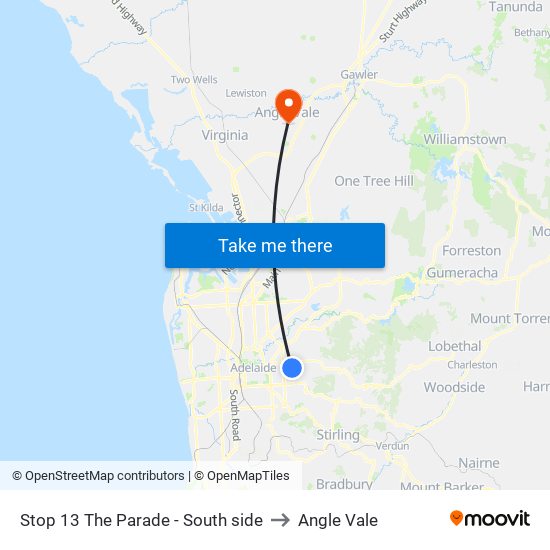 Stop 13 The Parade - South side to Angle Vale map