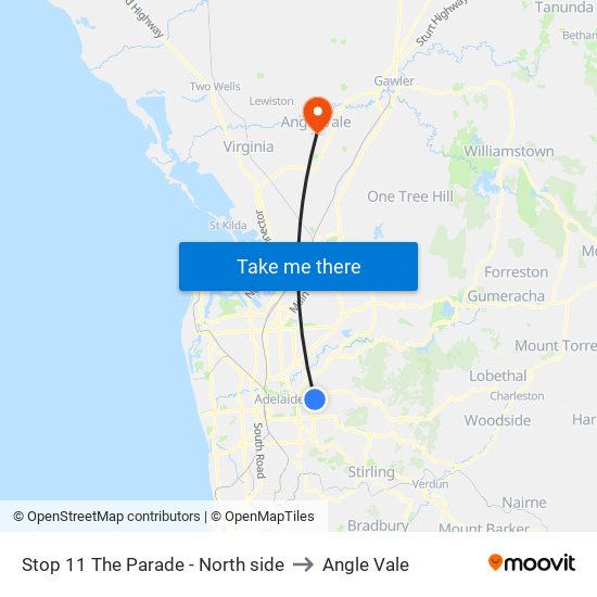 Stop 11 The Parade - North side to Angle Vale map