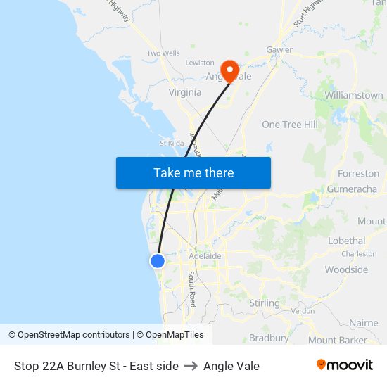 Stop 22A Burnley St - East side to Angle Vale map